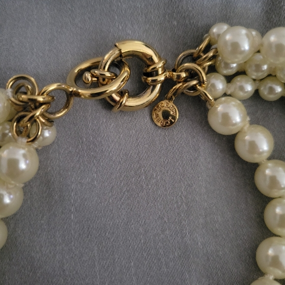 J. Crew Faux Pearl Twisted Hammock Necklace 5 Strands Multiple Sizes - Picture 3 of 6